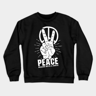 'Peace Begins With a Smile' Food and Water Relief Shirt Crewneck Sweatshirt